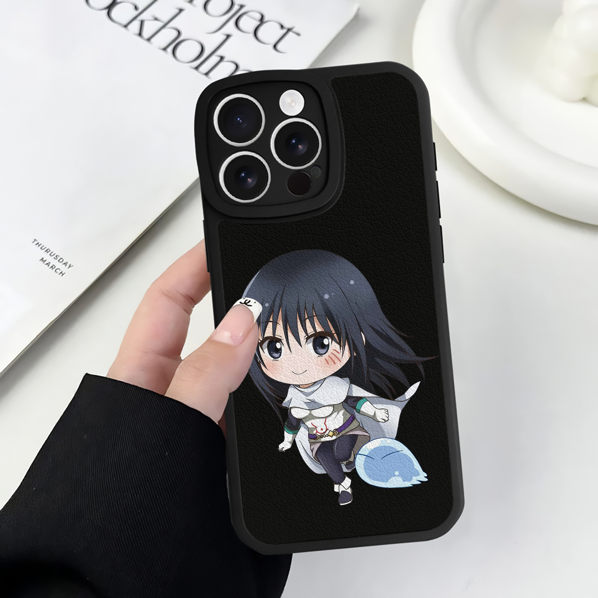 （画像用） 転スラ Regarding Reincarnated to Slime 【iPhone 16シリーズ対応】シリコンスマホケース（レザー調） 材質：シリコン